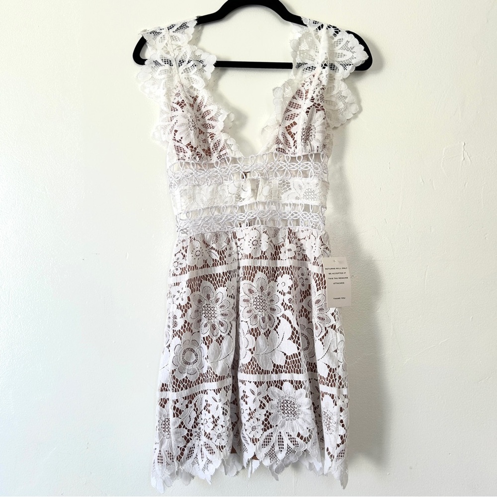 NWT For Love & Lemons Mon Cheri Mini Dress